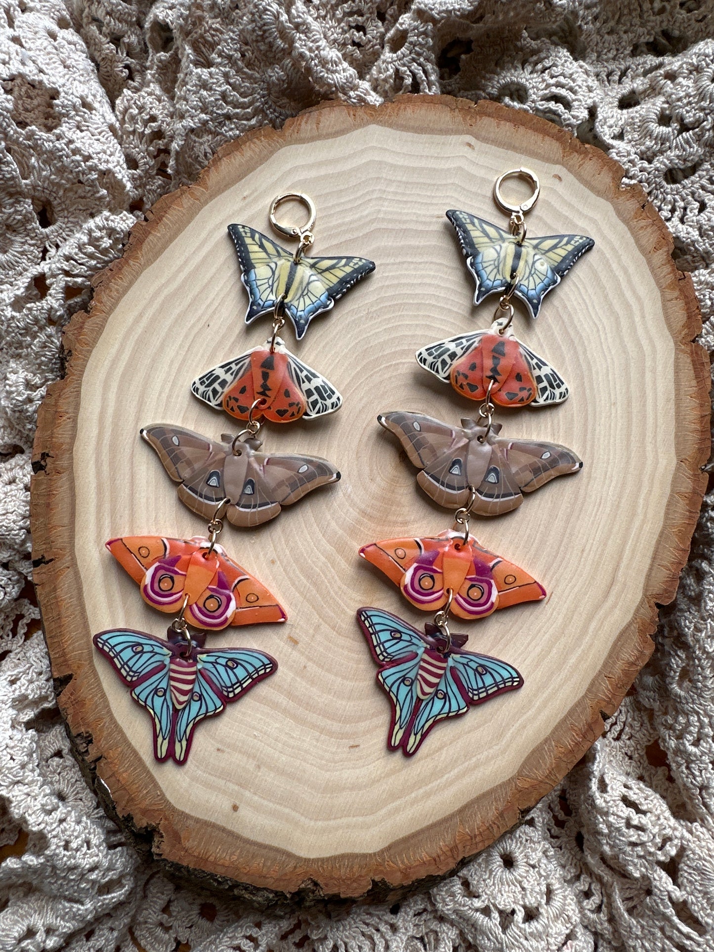 Moth and butterfly stack dangles