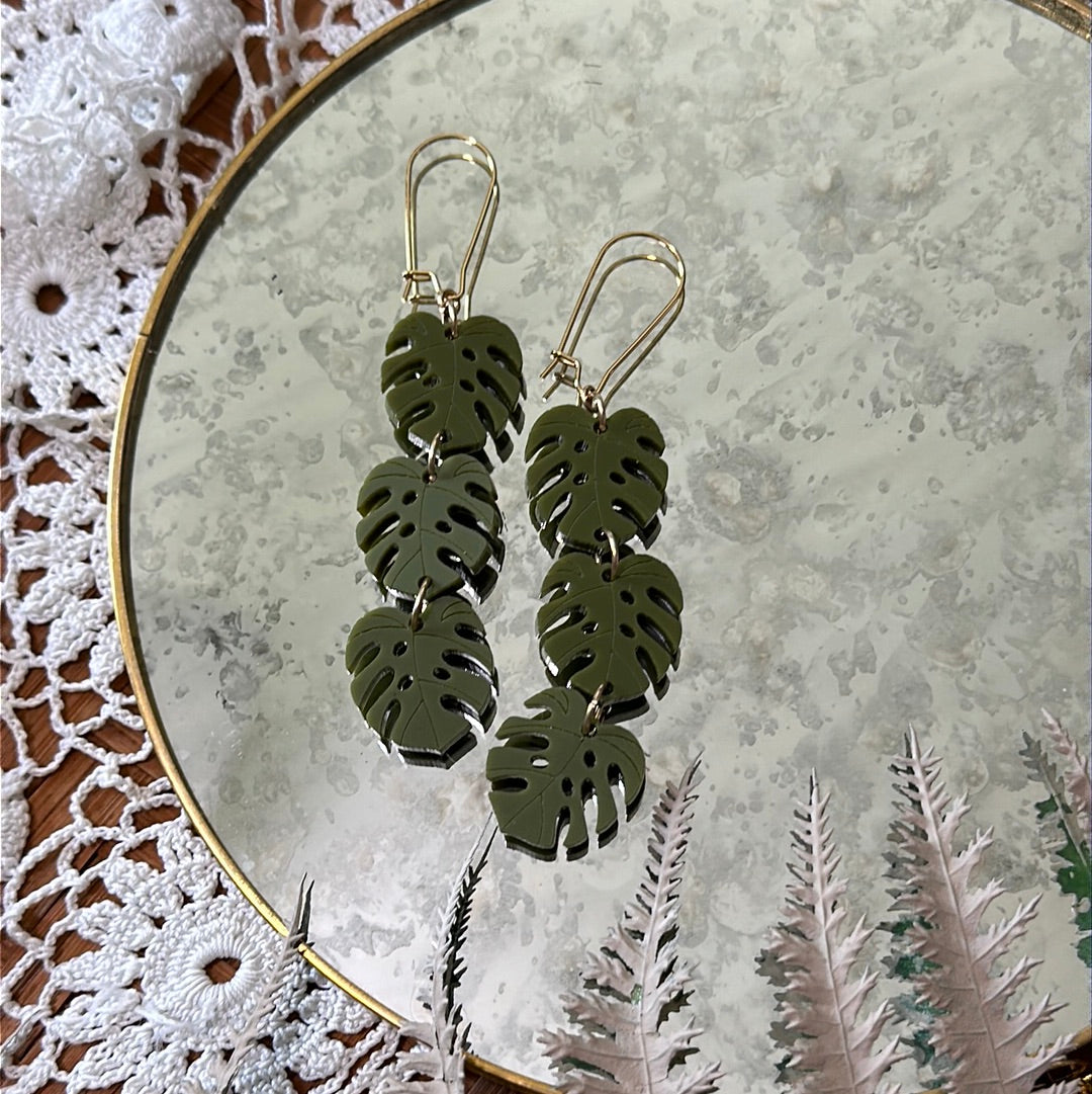 Monstera Acrylic dangles