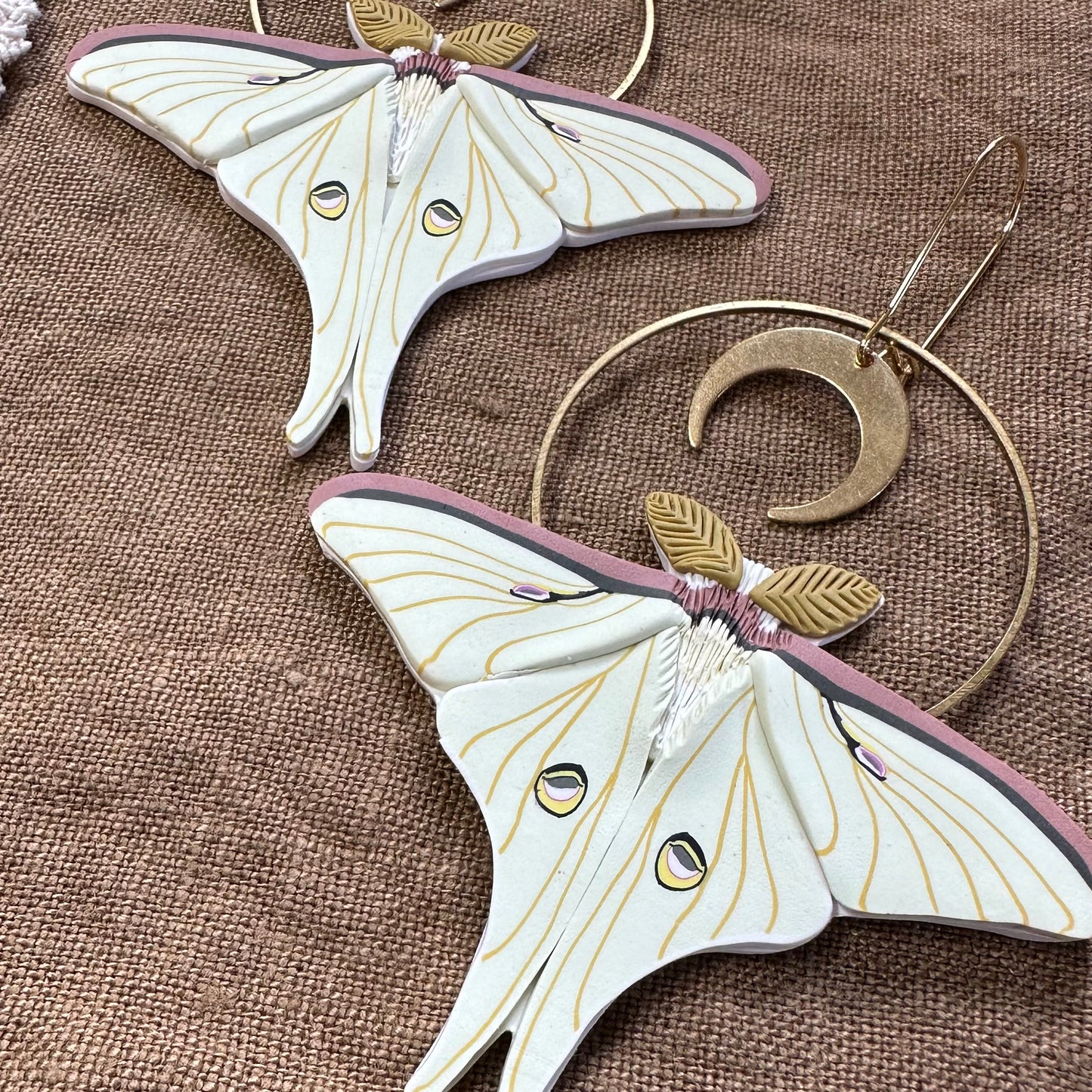Large Luna Moth earrings