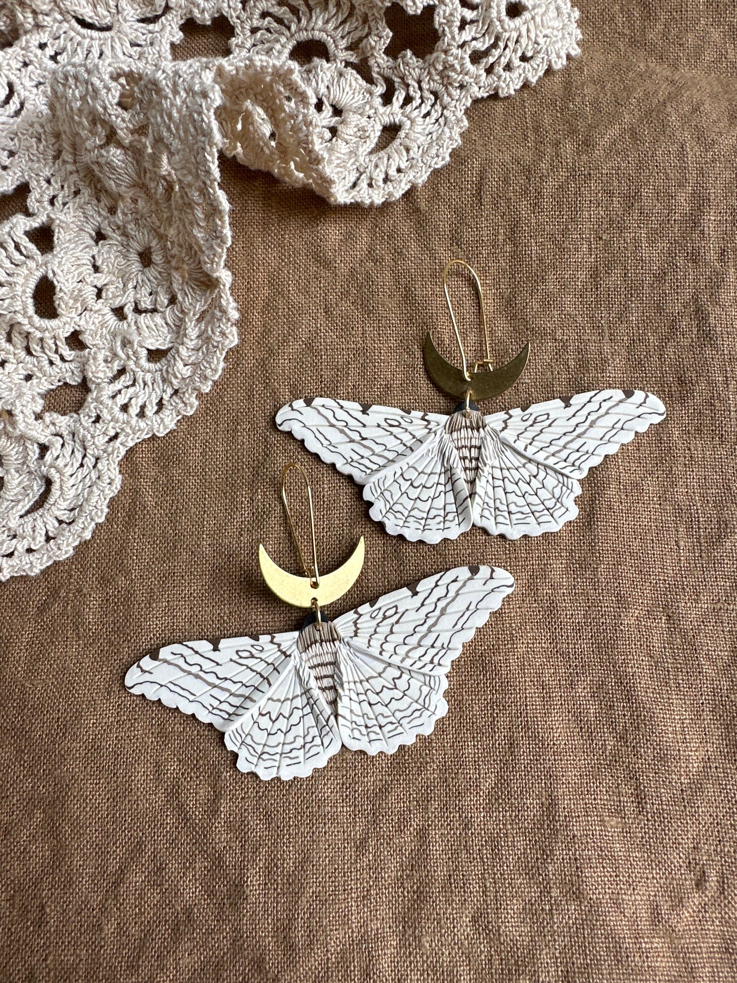 Large White Witch moth dangles