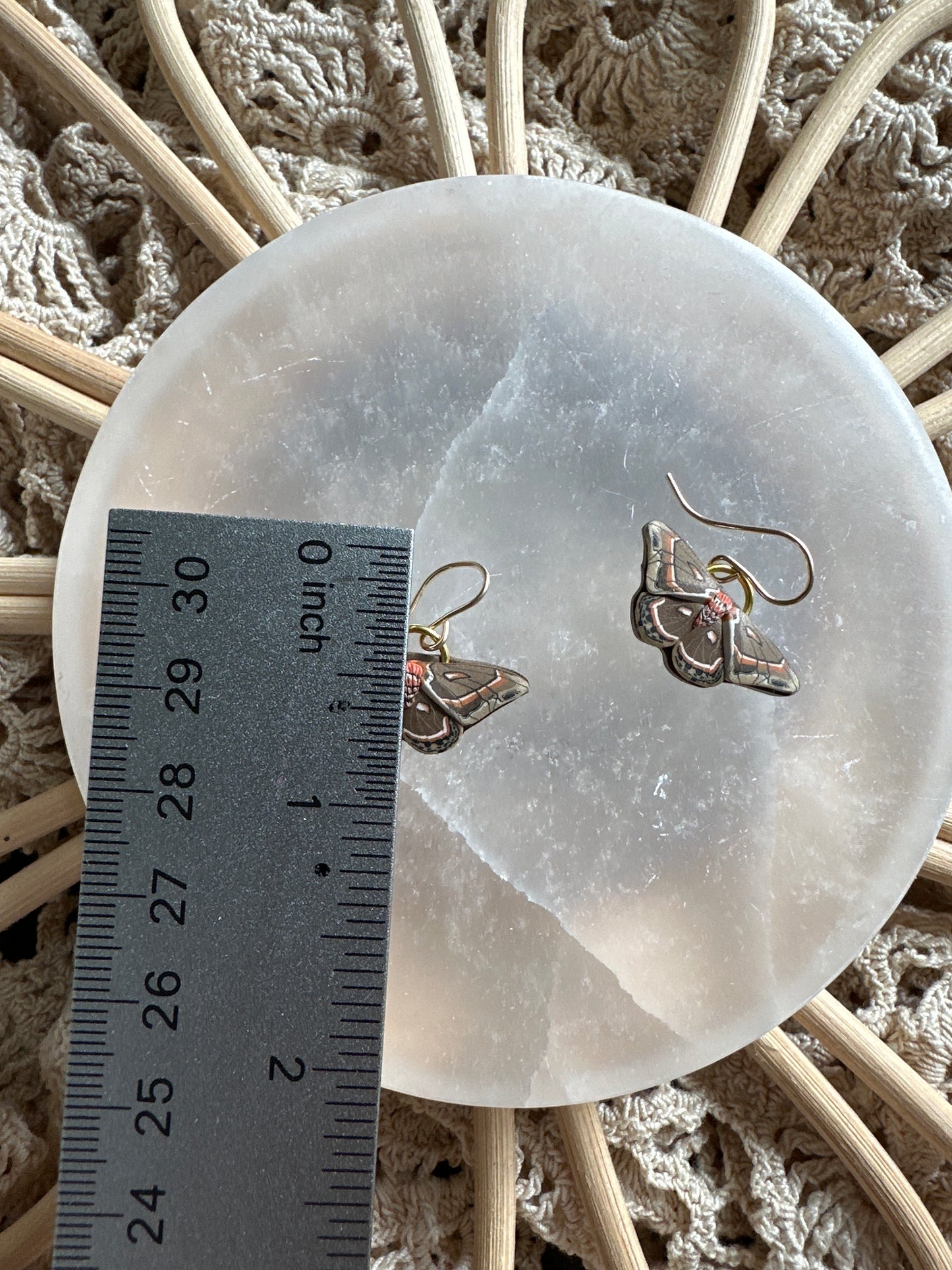 Micro mini cecropia moth dangles
