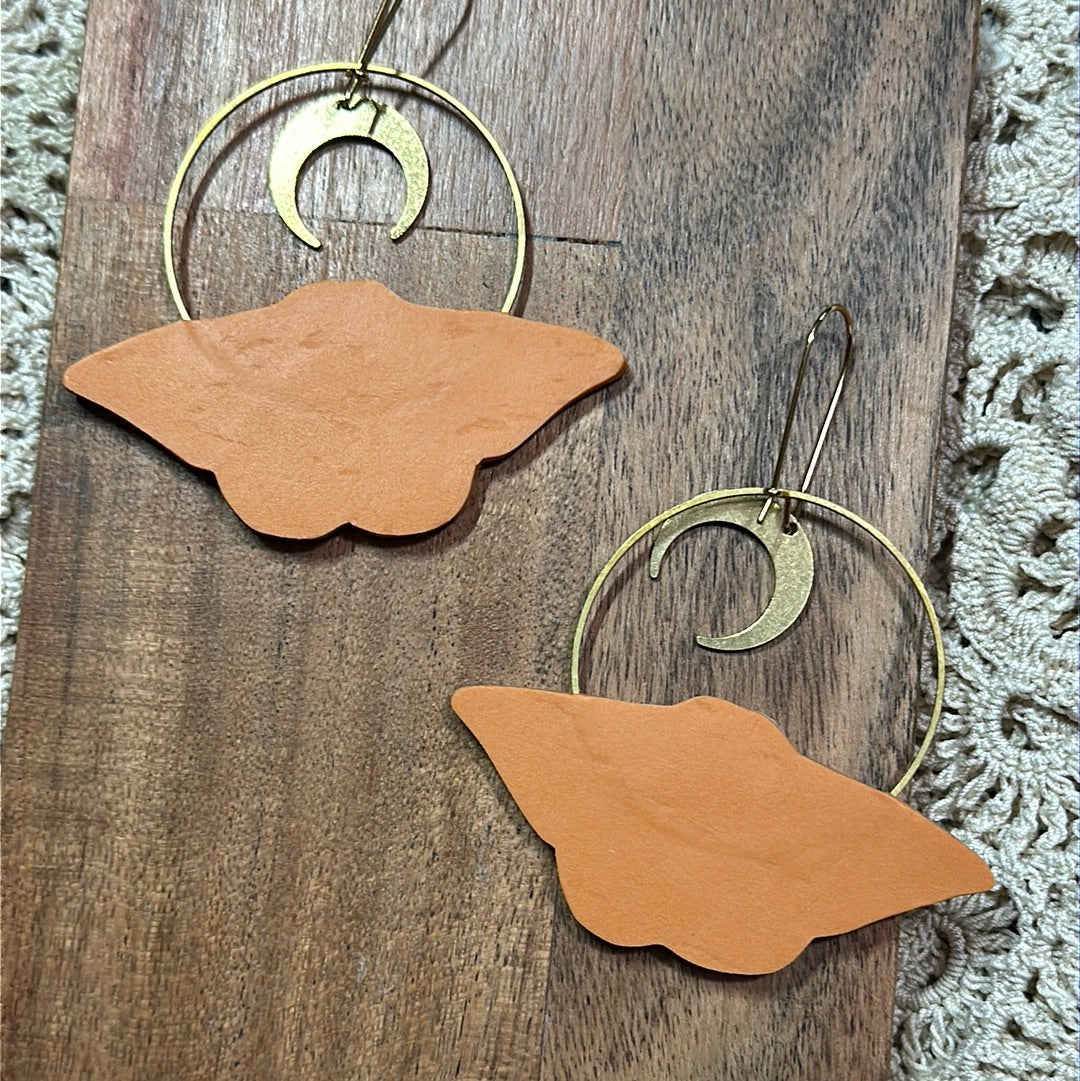 Madagascar bullseye Moth hoop earrings