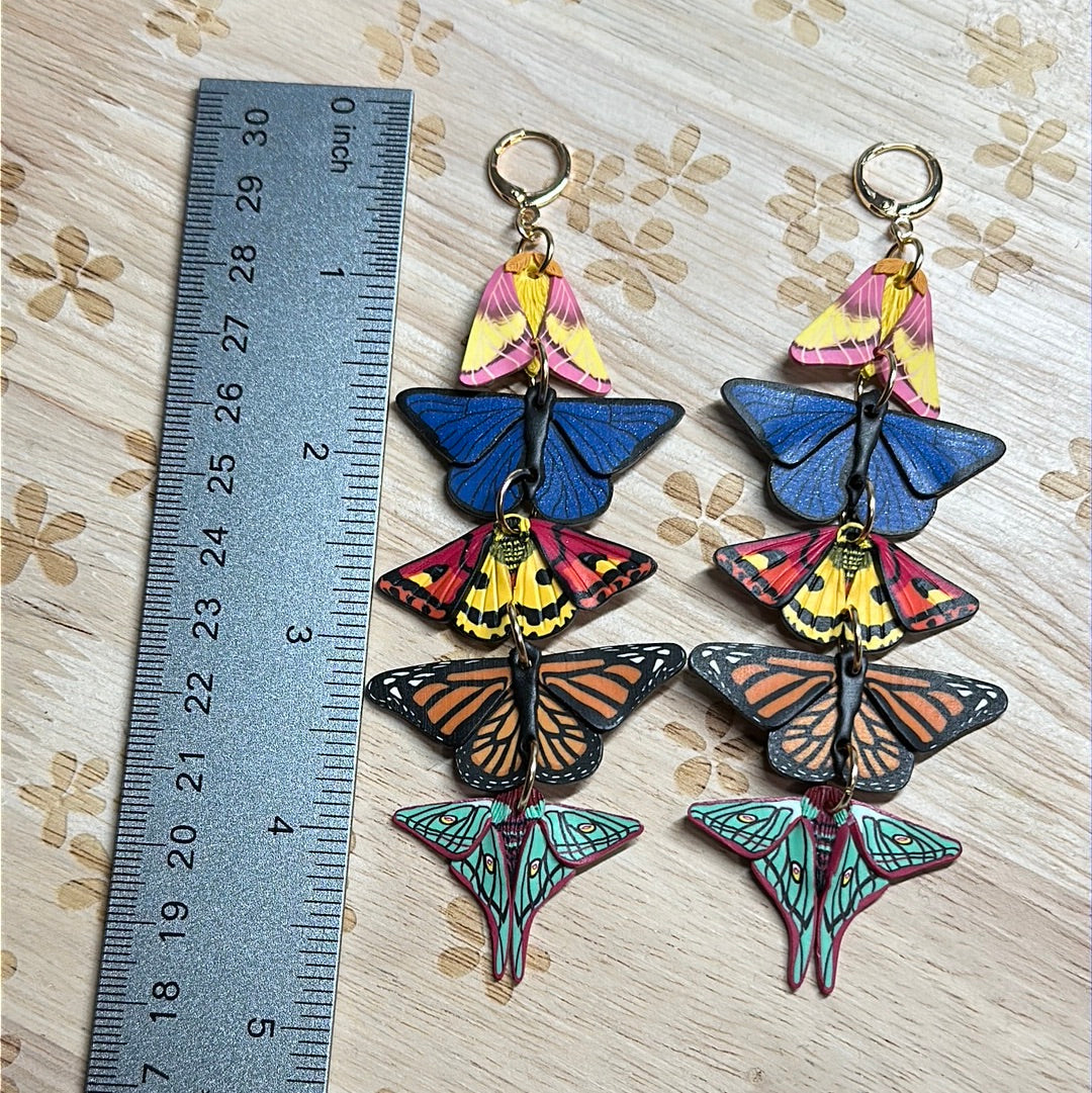 Stacked butterfly and moth dangles