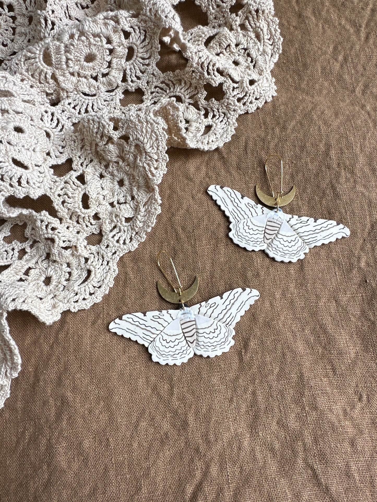 Large White Witch moth dangles