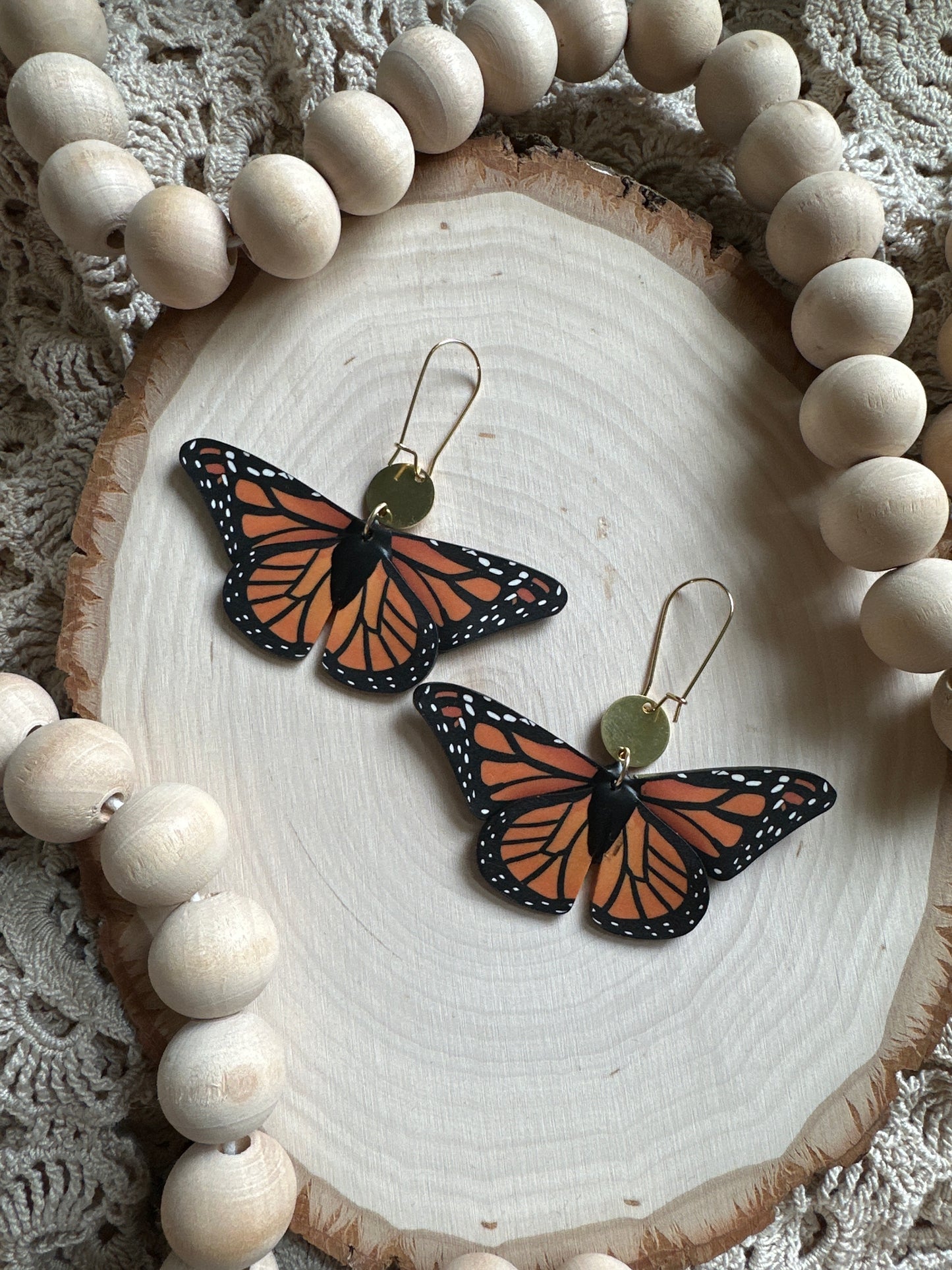 Large Monarch butterfly dangles