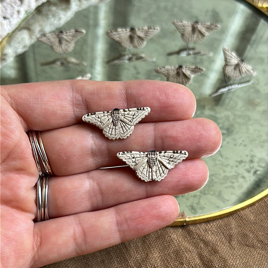 Micro mini White Witch moth studs