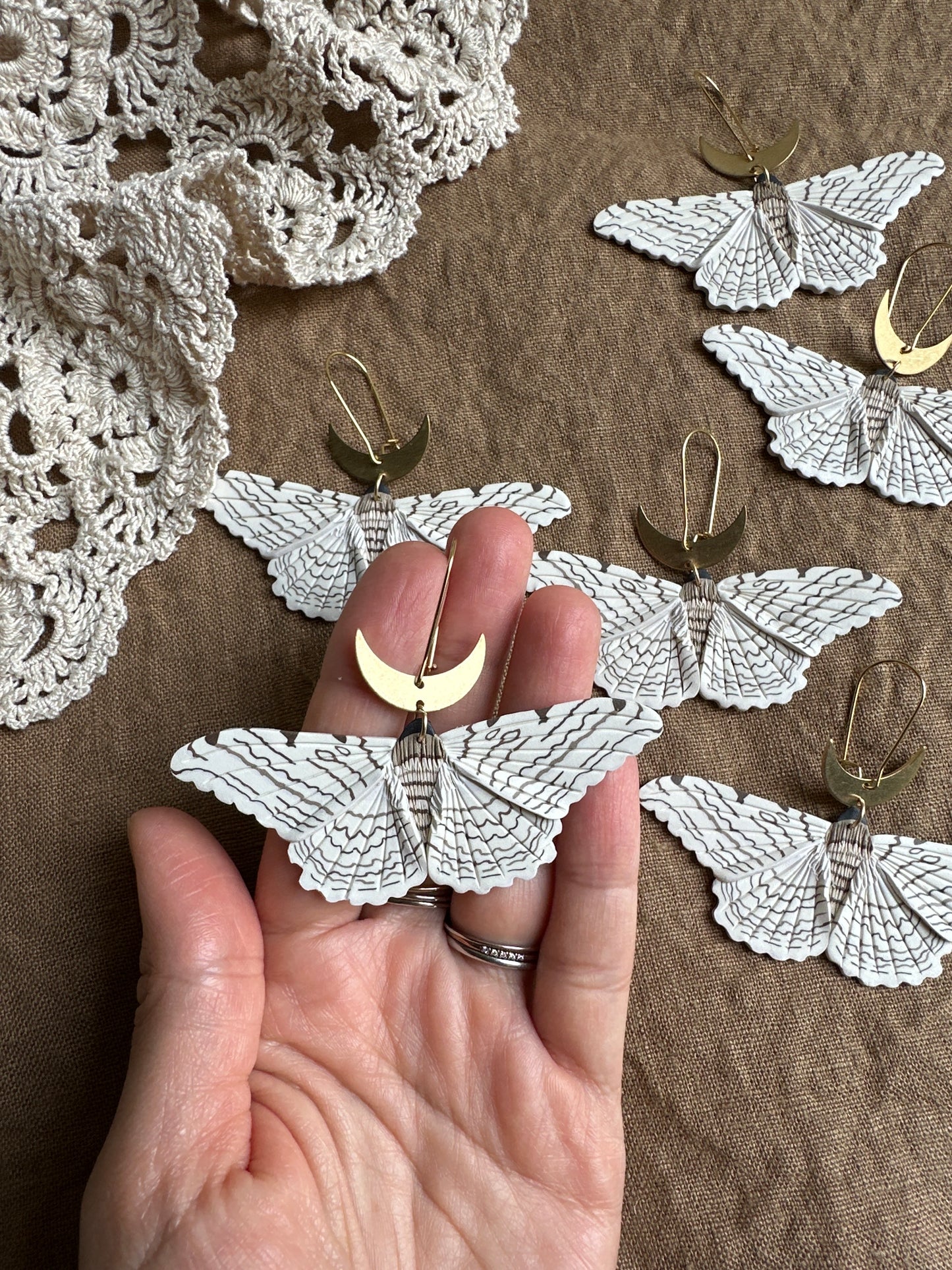 Large White Witch moth dangles