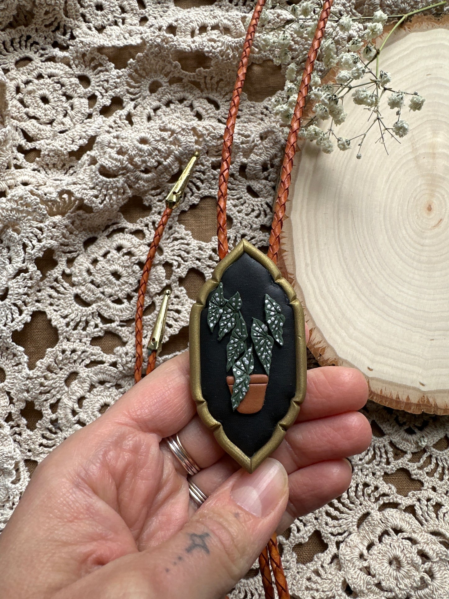 Begonia bolo tie