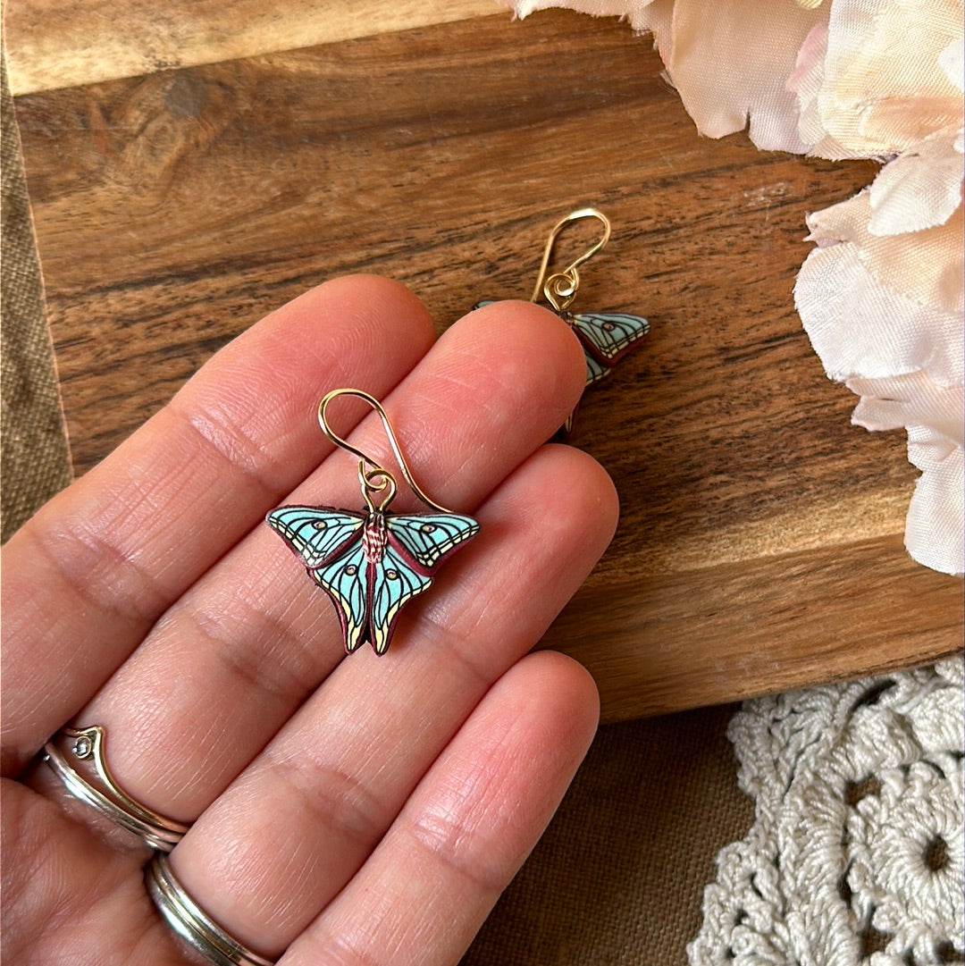 Micro mini spanish moon moth dangles