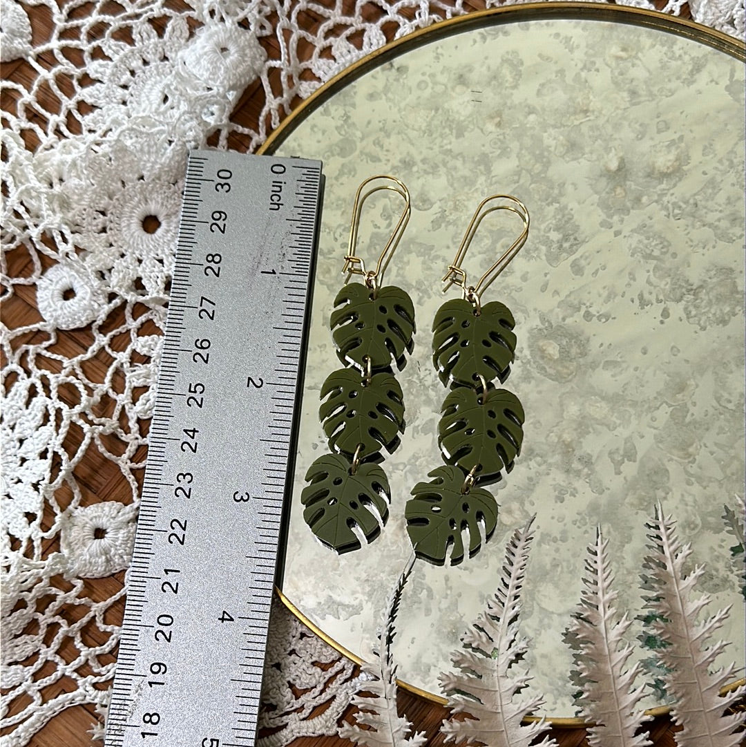 Monstera Acrylic dangles