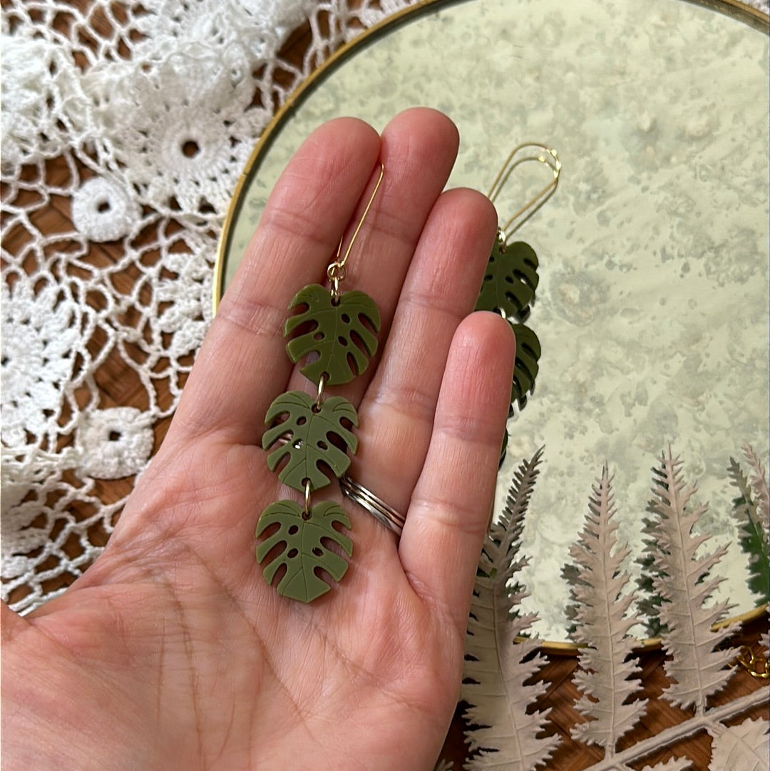 Monstera Acrylic dangles