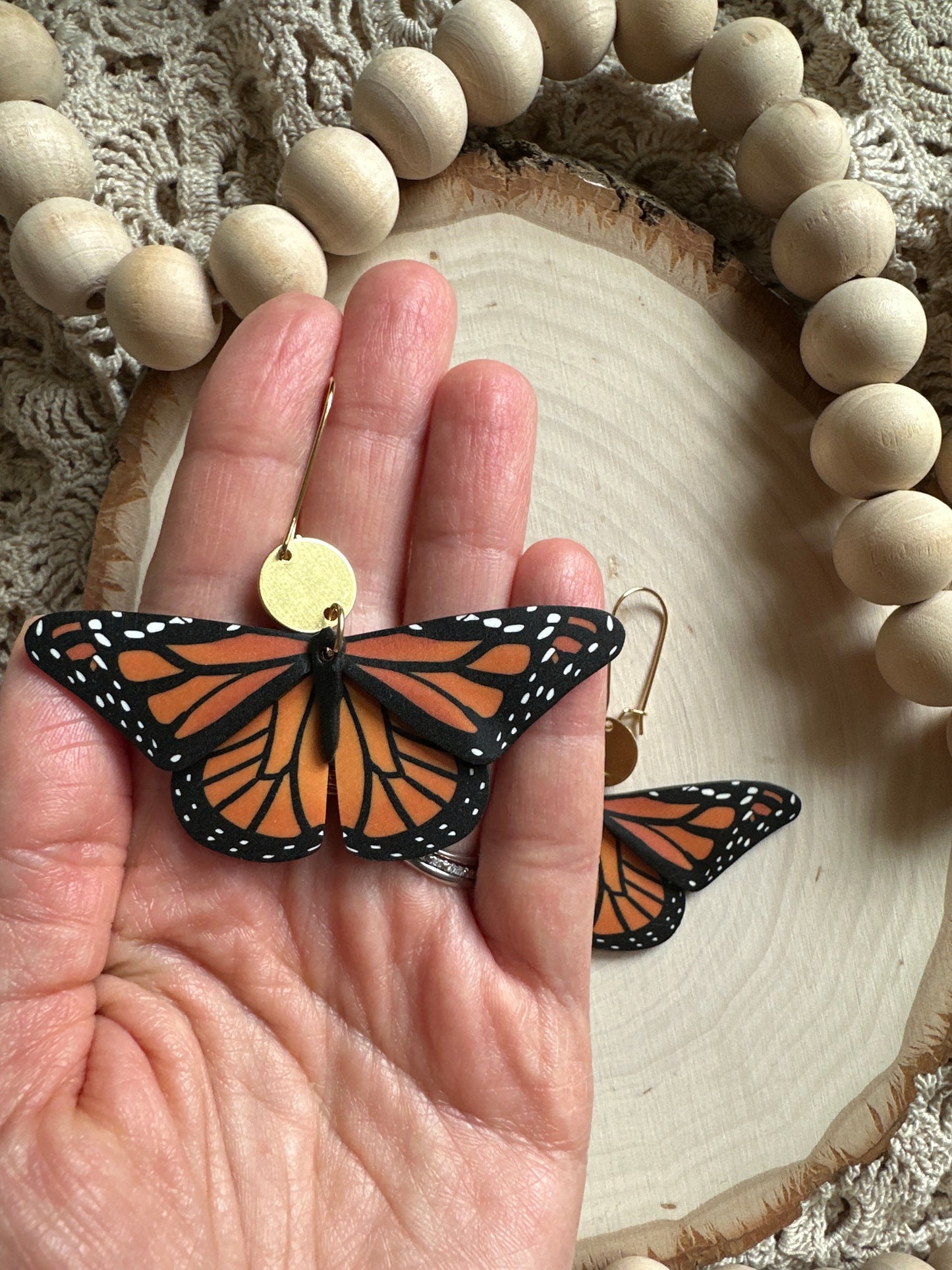 Large Monarch butterfly dangles