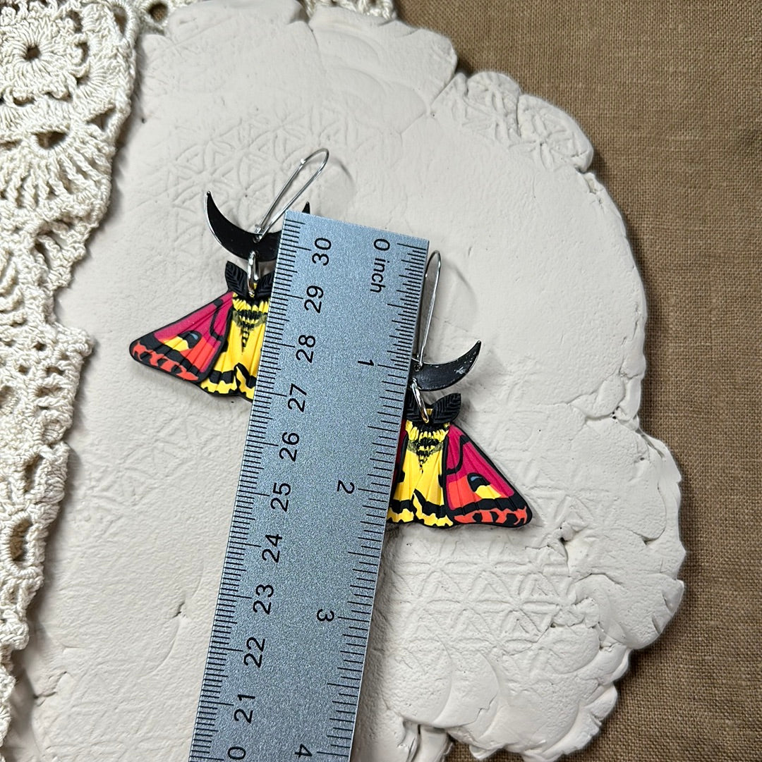 Silver- Large western sheep Moth earrings