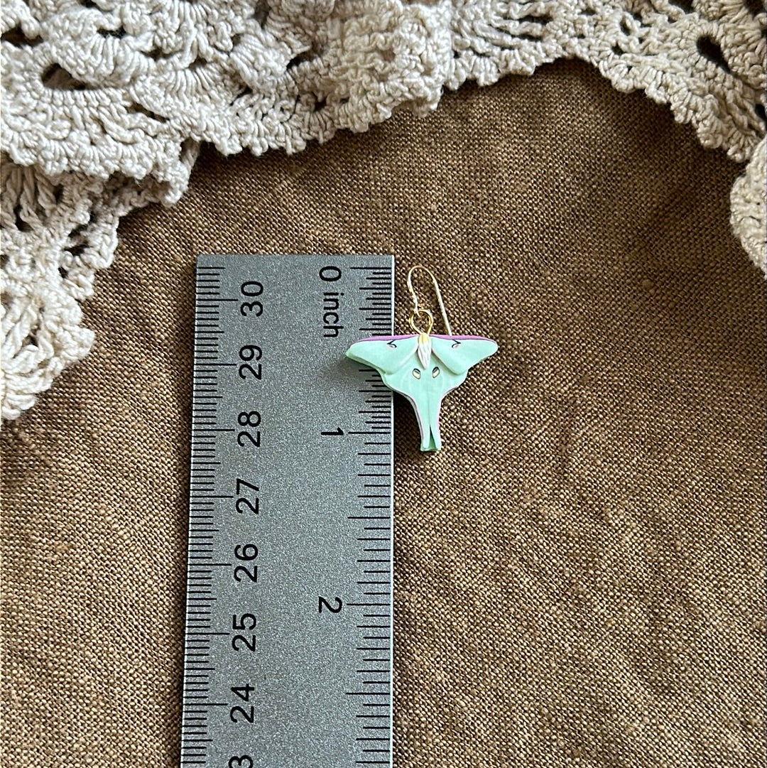 Micro mini Luna moth dangles