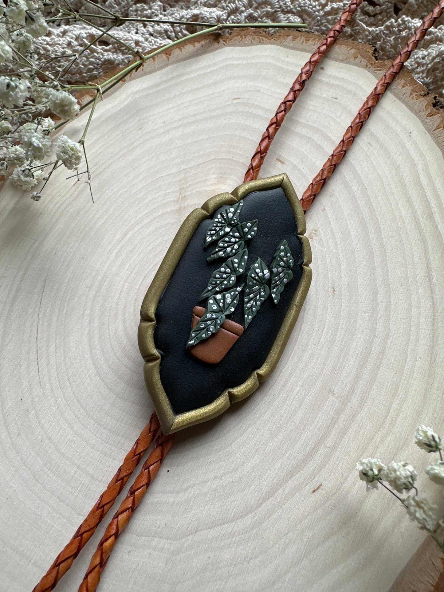Begonia bolo tie