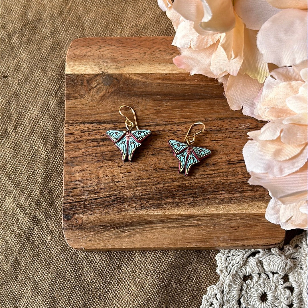 Micro mini spanish moon moth dangles