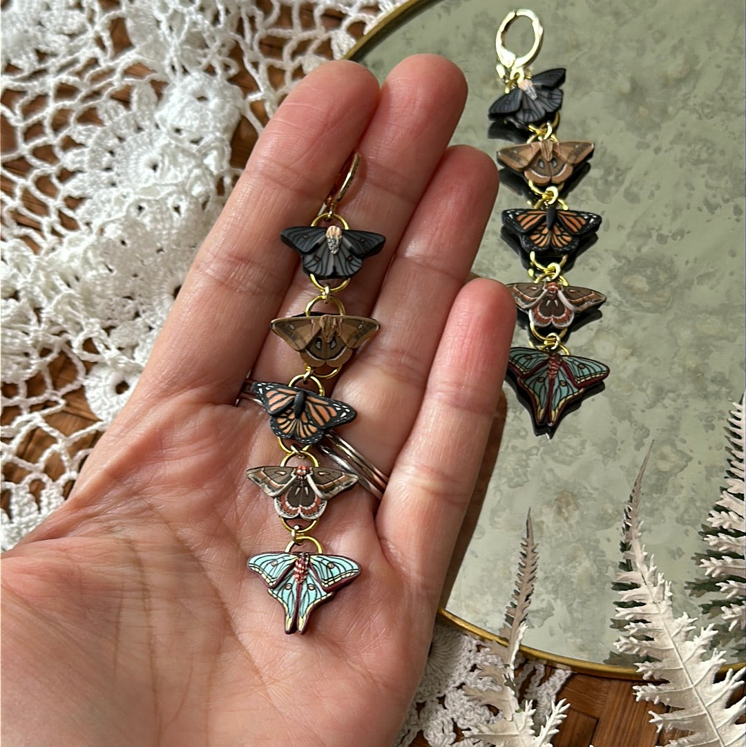 Micro mini stacks: butterfly and moth dangles