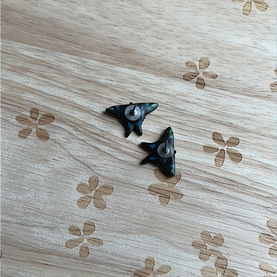 Micro mini purple spotted swallowtail butterfly studs