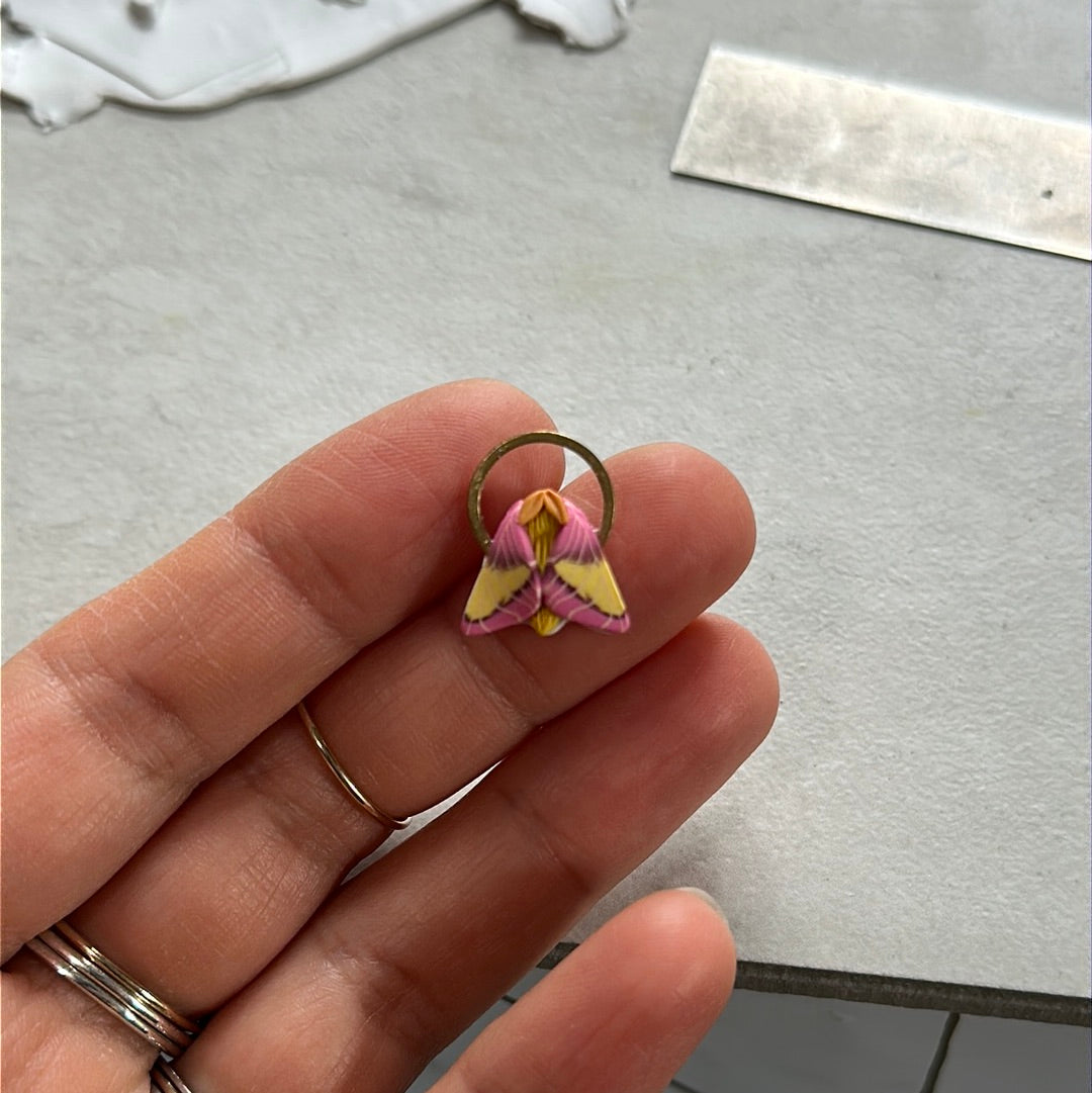 Rosy maple moth necklace