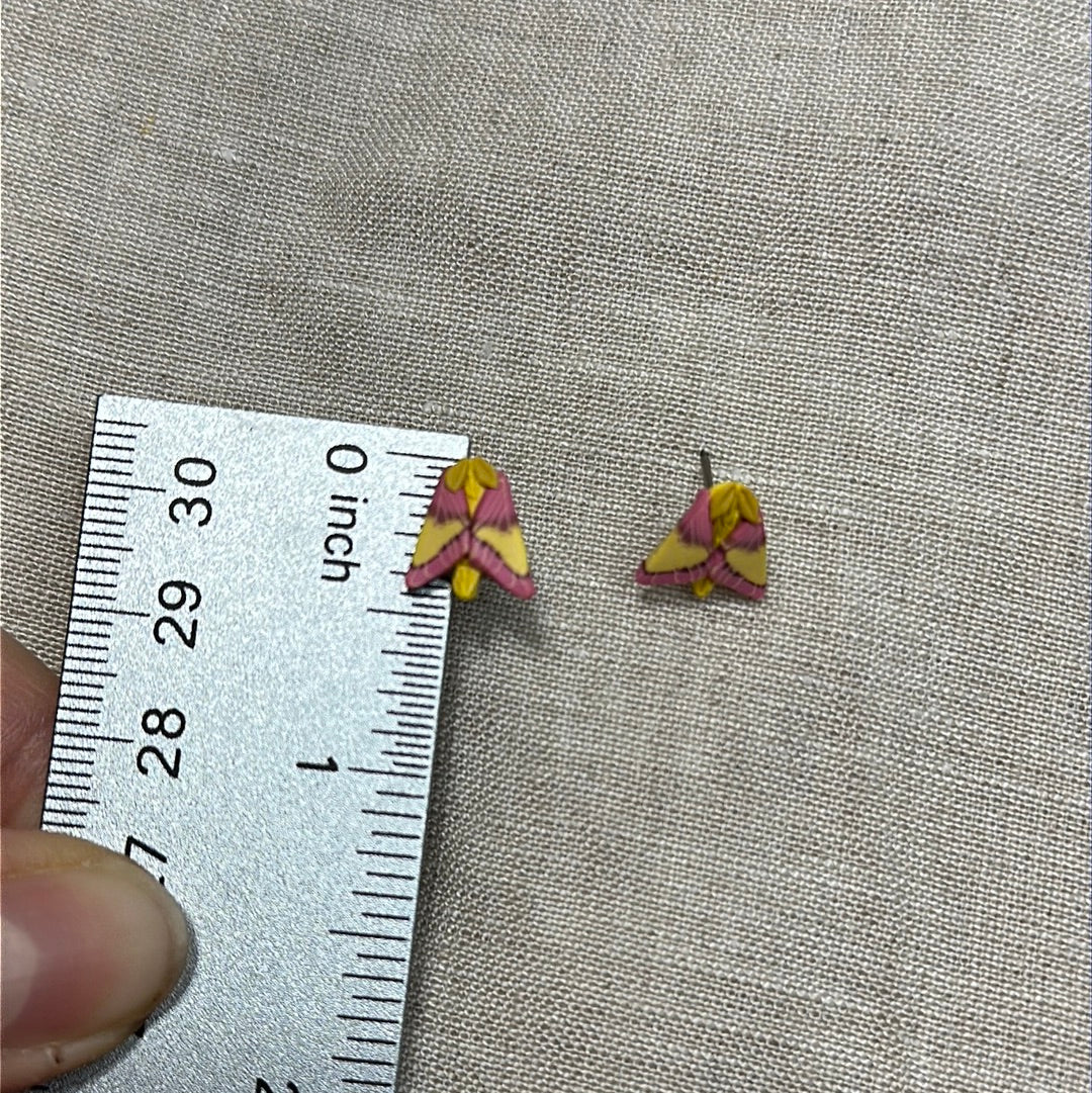Micro mini rosy maple Moth studs