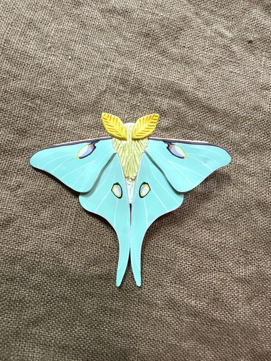 Luna moth hair clip