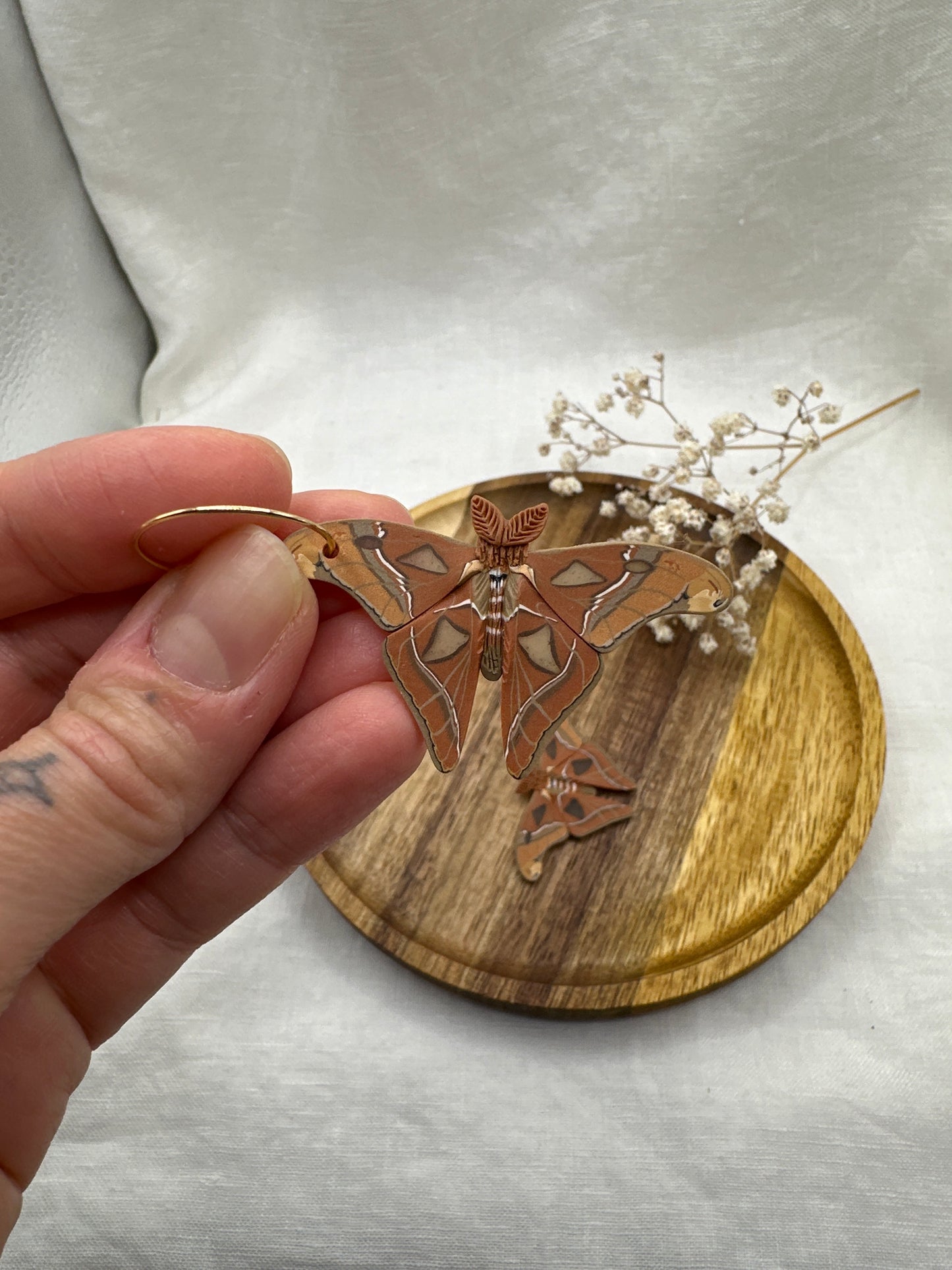 Atlas Moth mini hoops