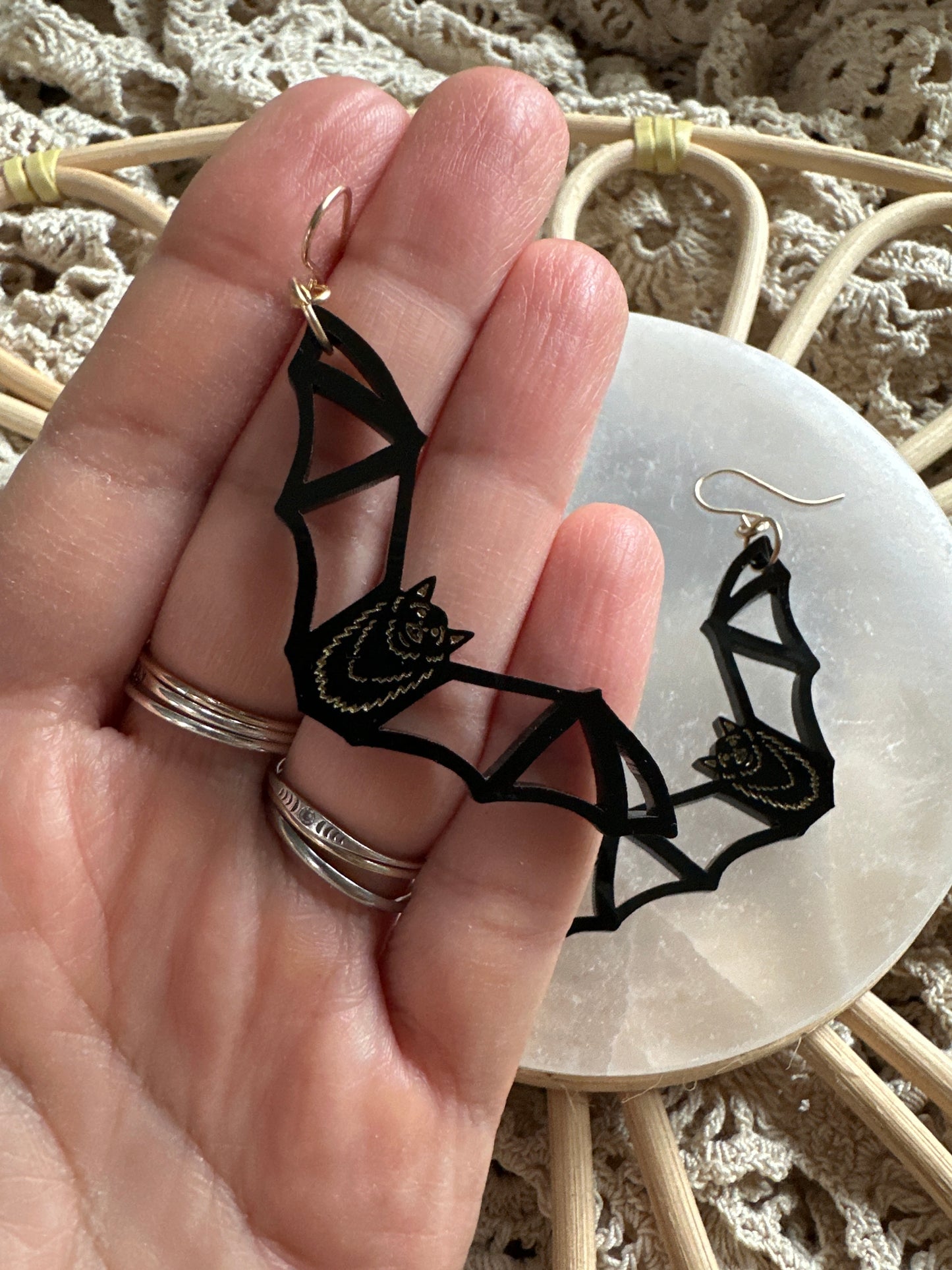 Acrylic bat dangles