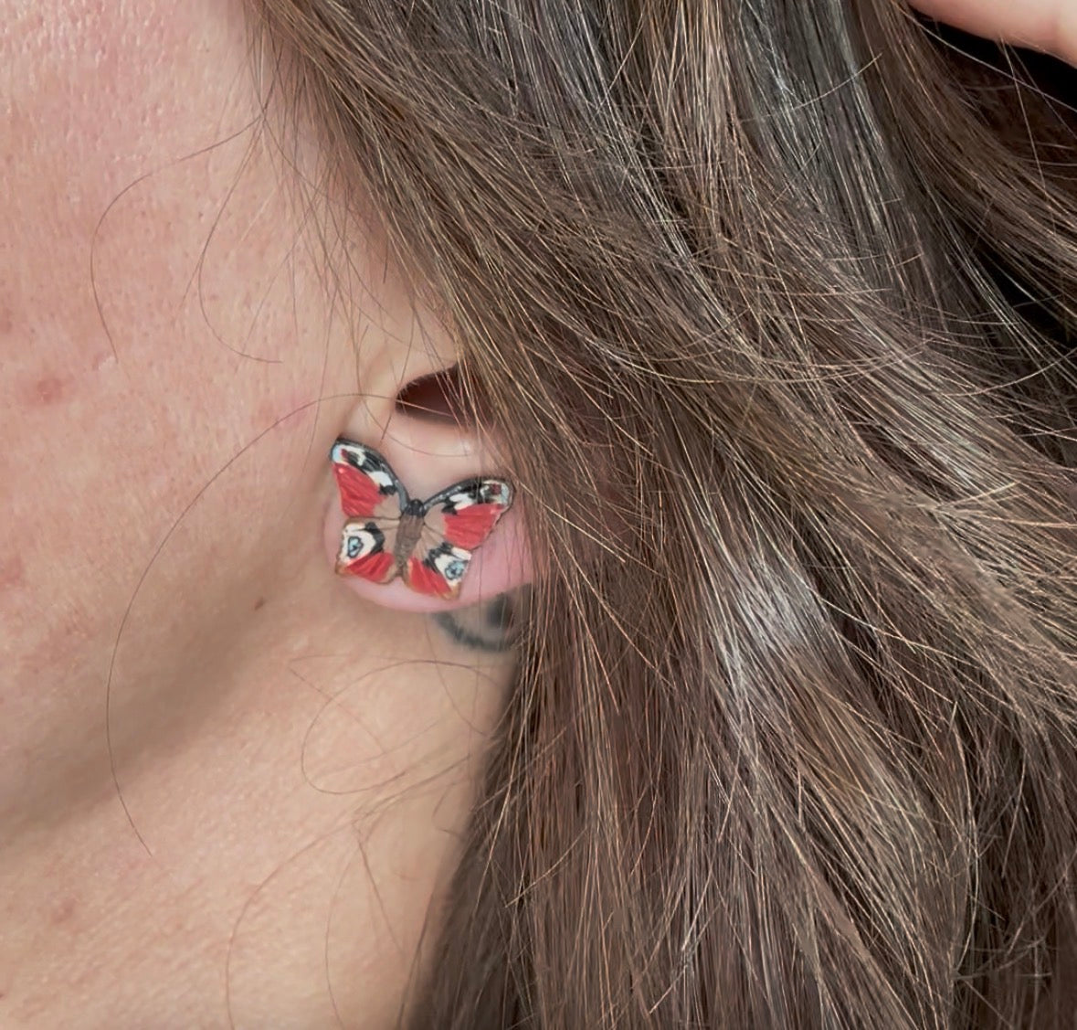 Peacock butterfly micro mini studs