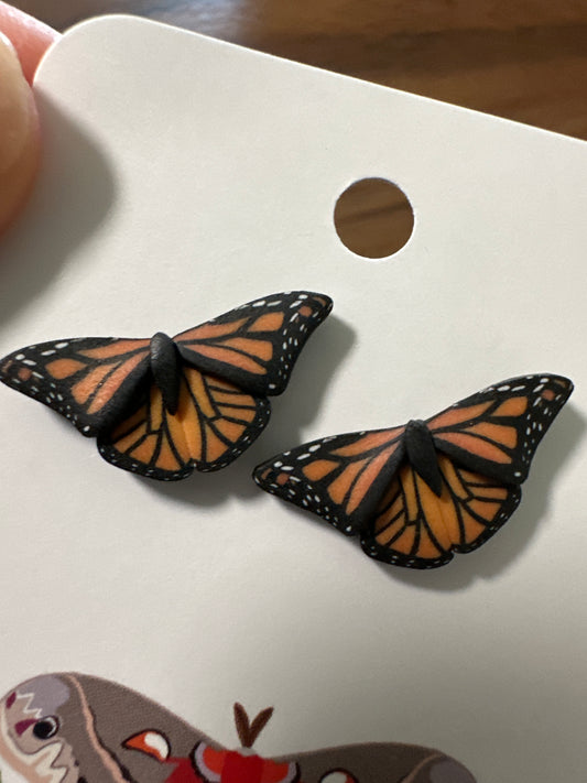 Micro mini monarch butterfly studs