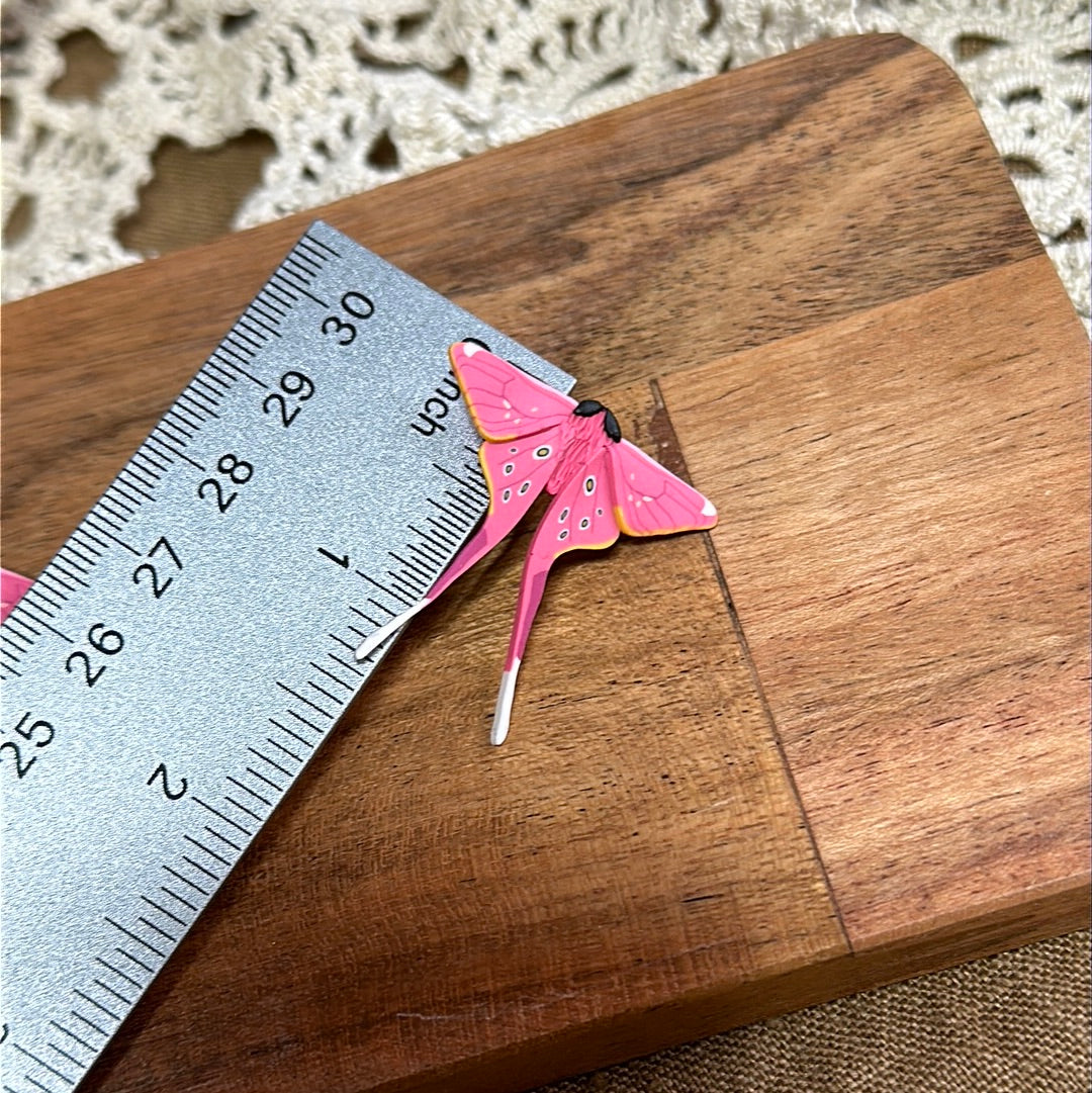 Small pink silk moth studs - made to order