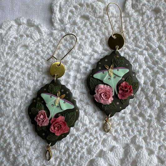 Floral luna moth dangles