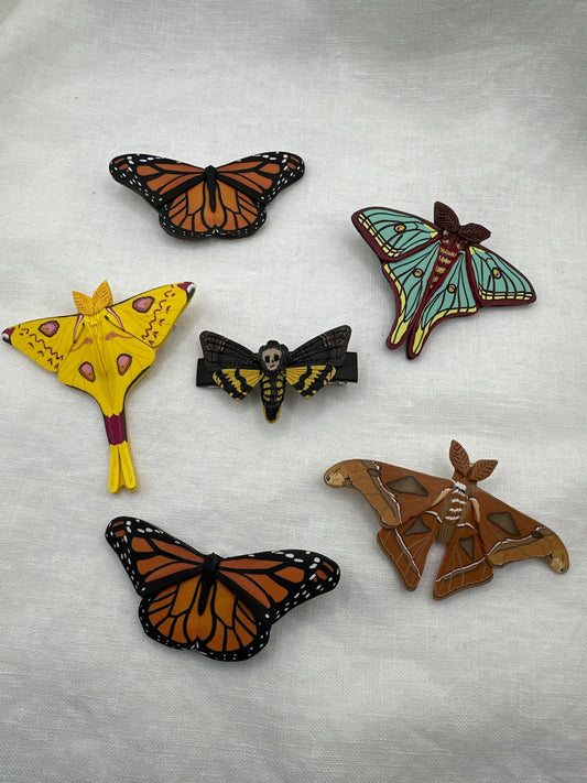 moth hair clips