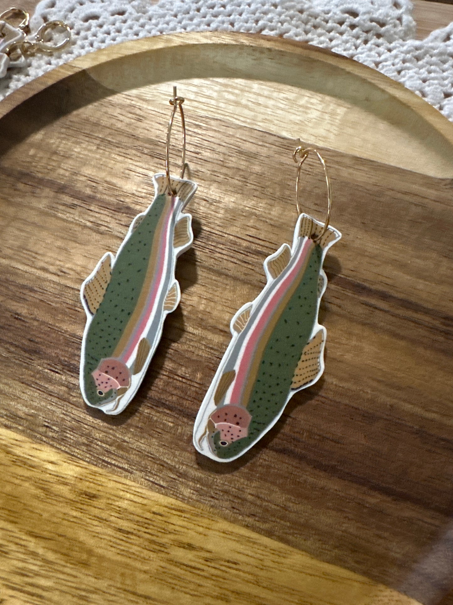 Rainbow trout earrings - assorted styles to choose from!
