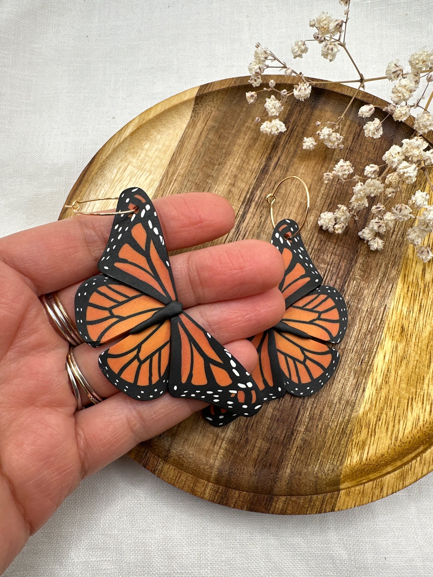 Large Monarch butterfly hoops
