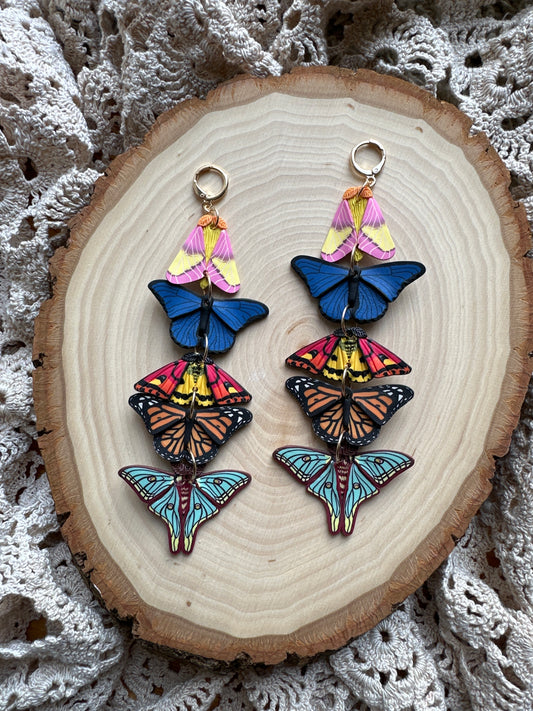 Stacked butterfly and moth dangles