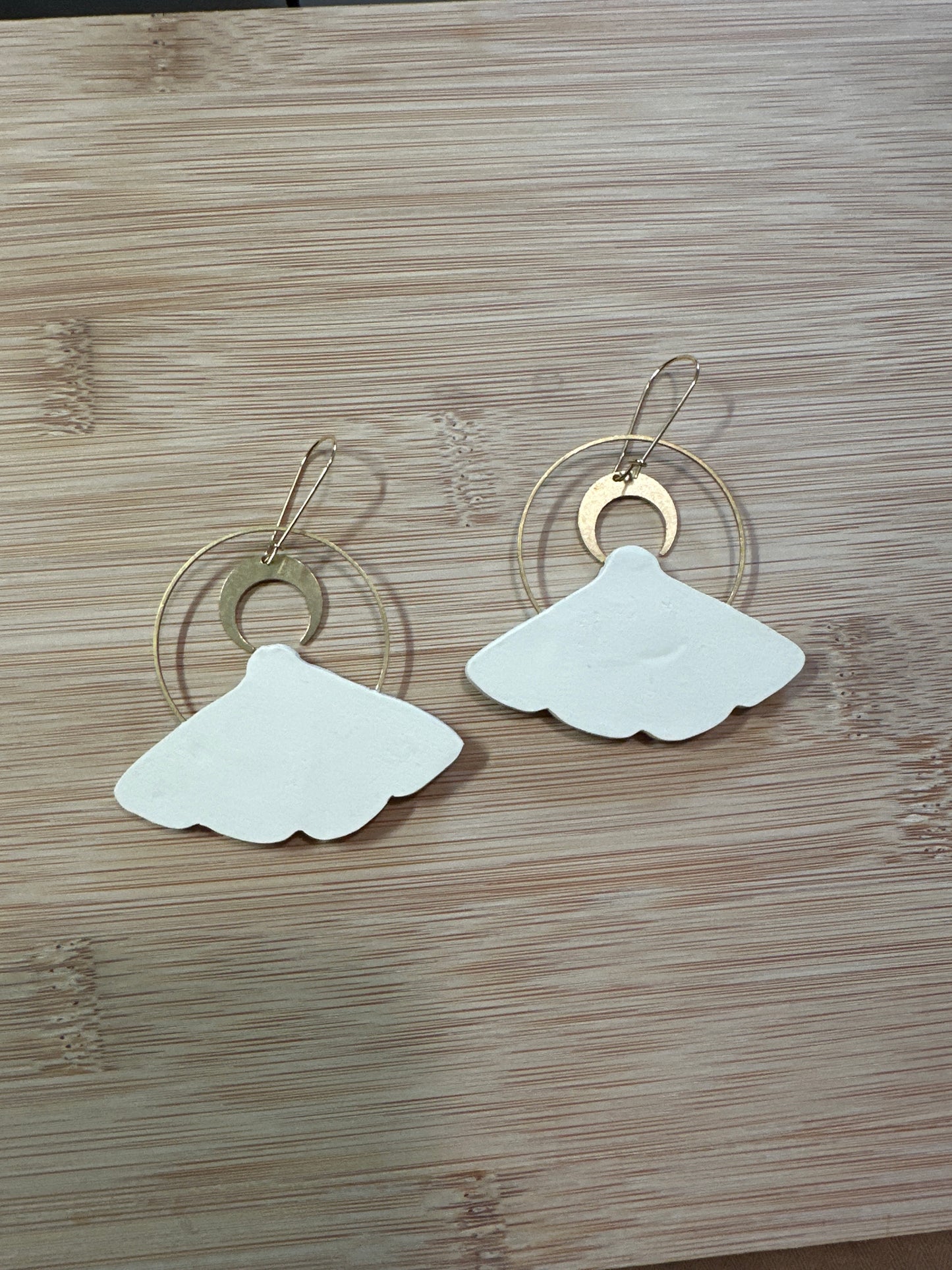 Large Ornate Tiger Moth hoop earrings