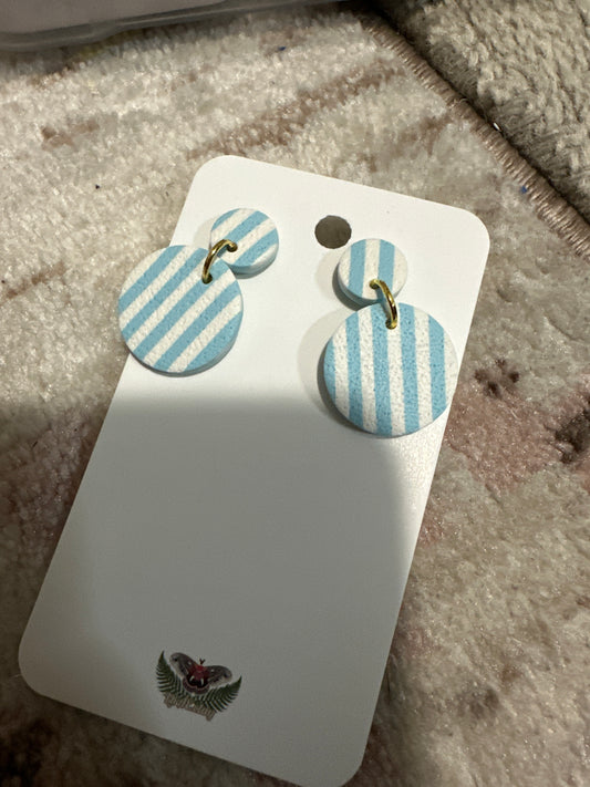 Blue striped studs