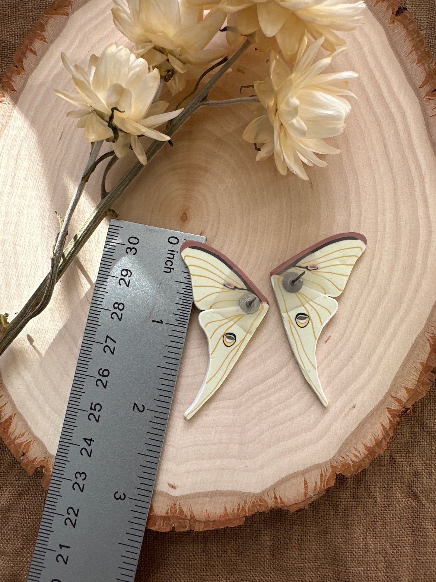 Luna moth wing studs