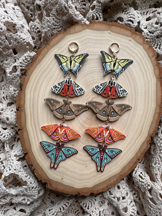 Moth and butterfly stack dangles