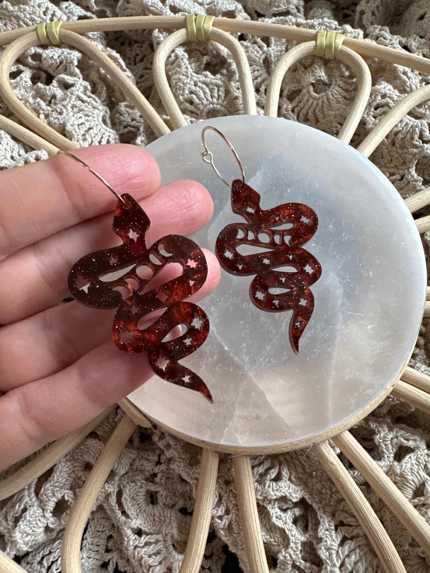 acrylic celestial snakes