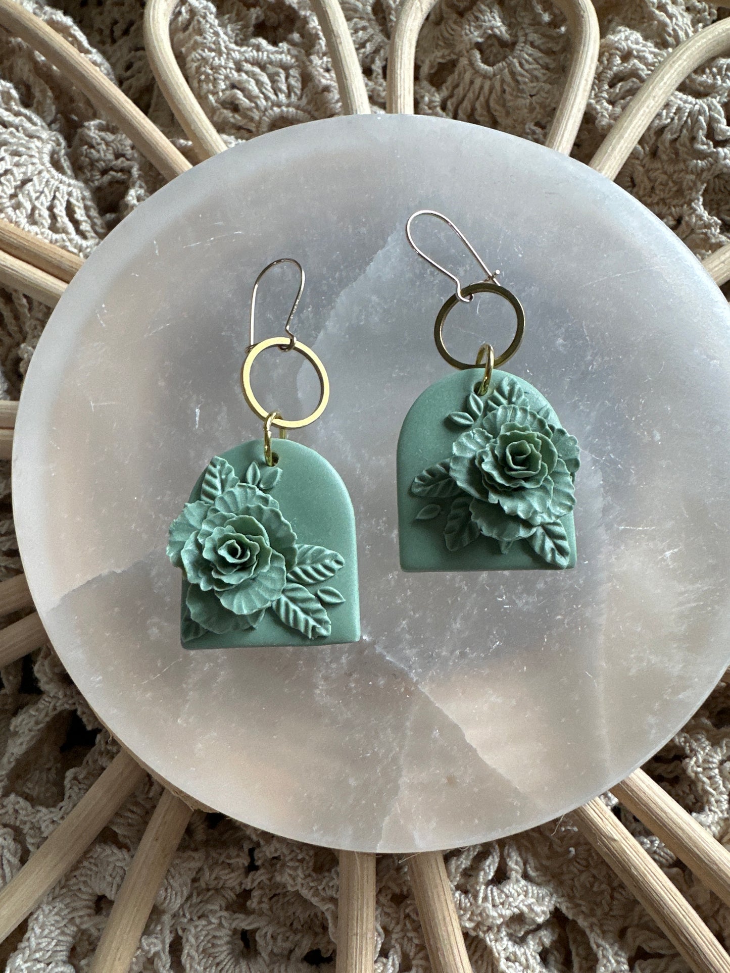Sage rose arch dangles