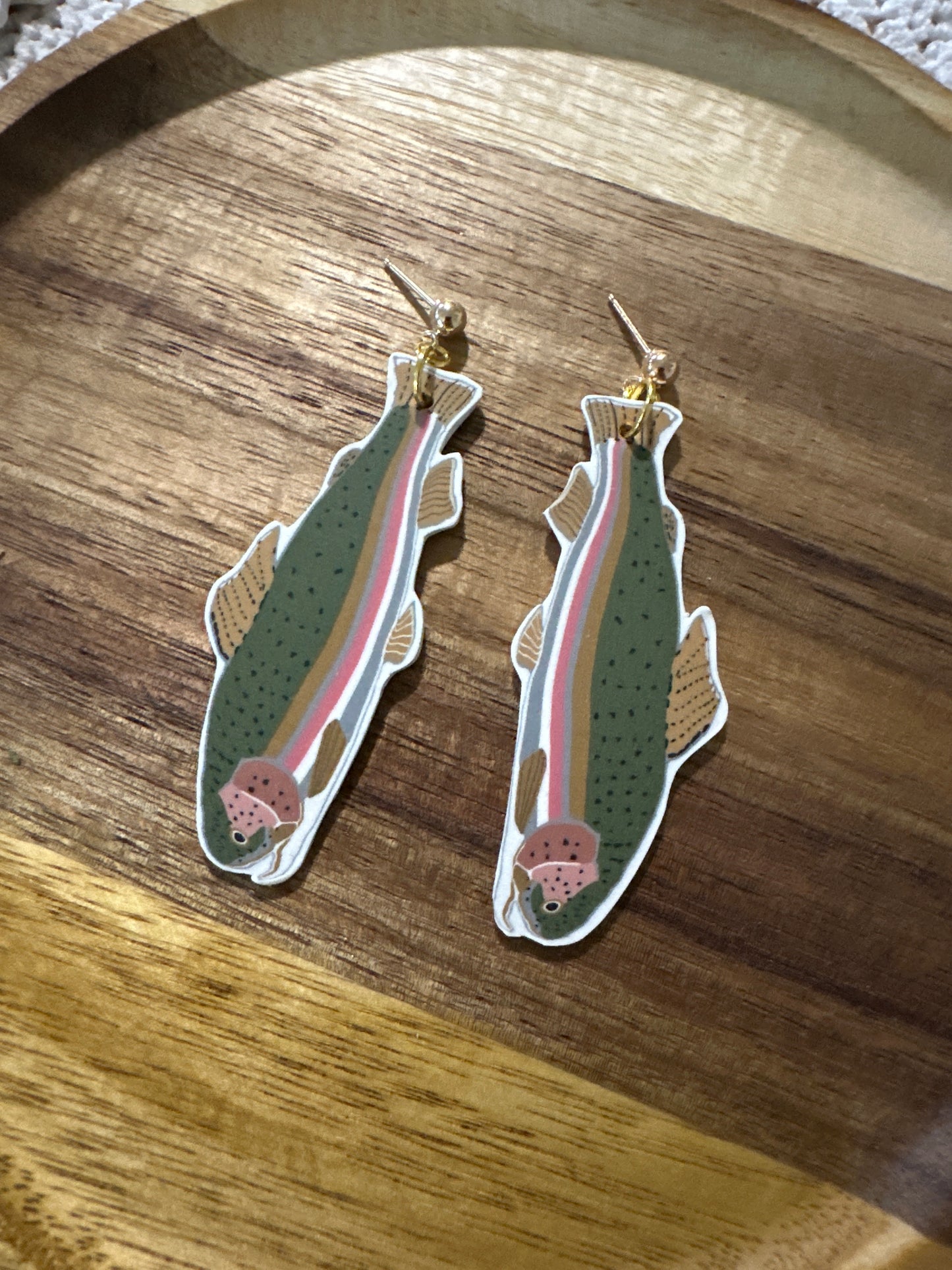 Rainbow trout earrings - assorted styles to choose from!