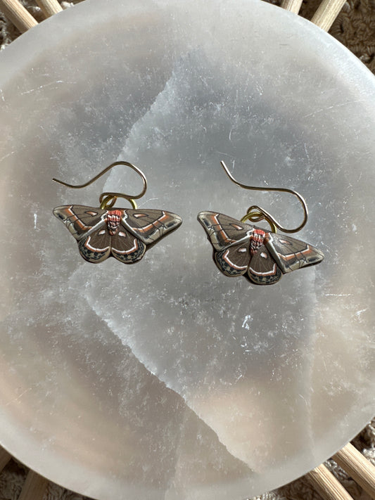 Micro mini cecropia moth dangles