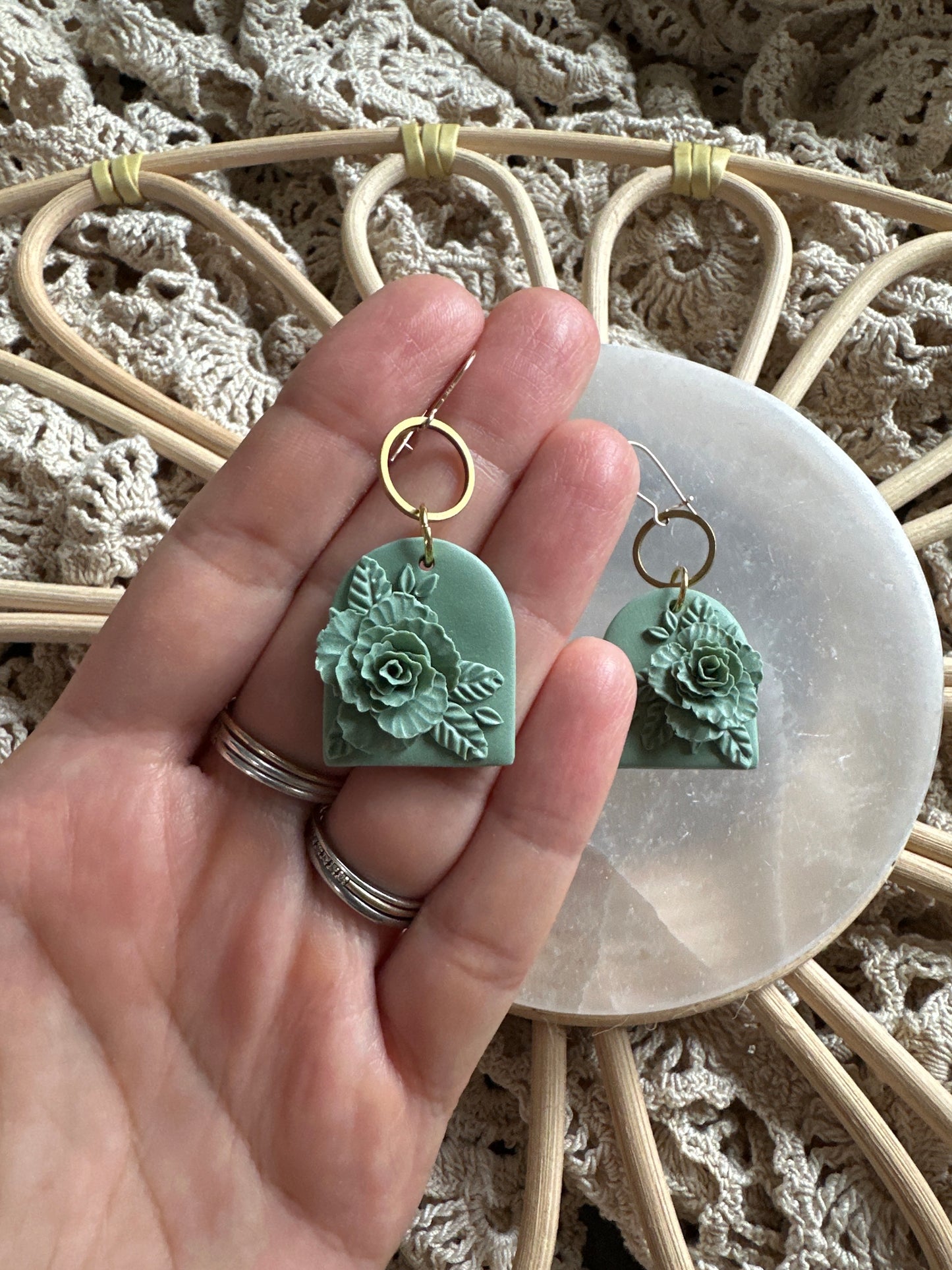 Sage rose arch dangles