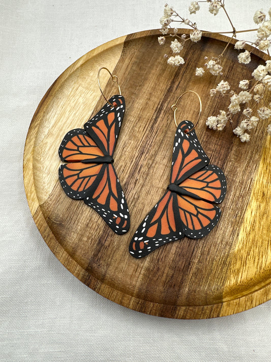 Large Monarch butterfly hoops
