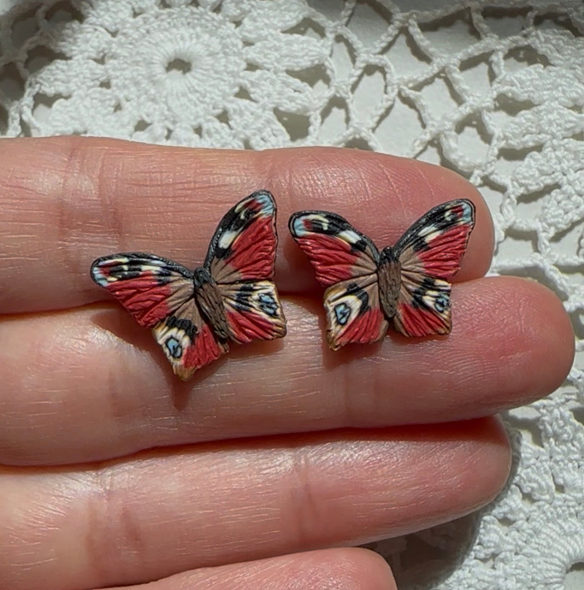 Peacock butterfly micro mini studs