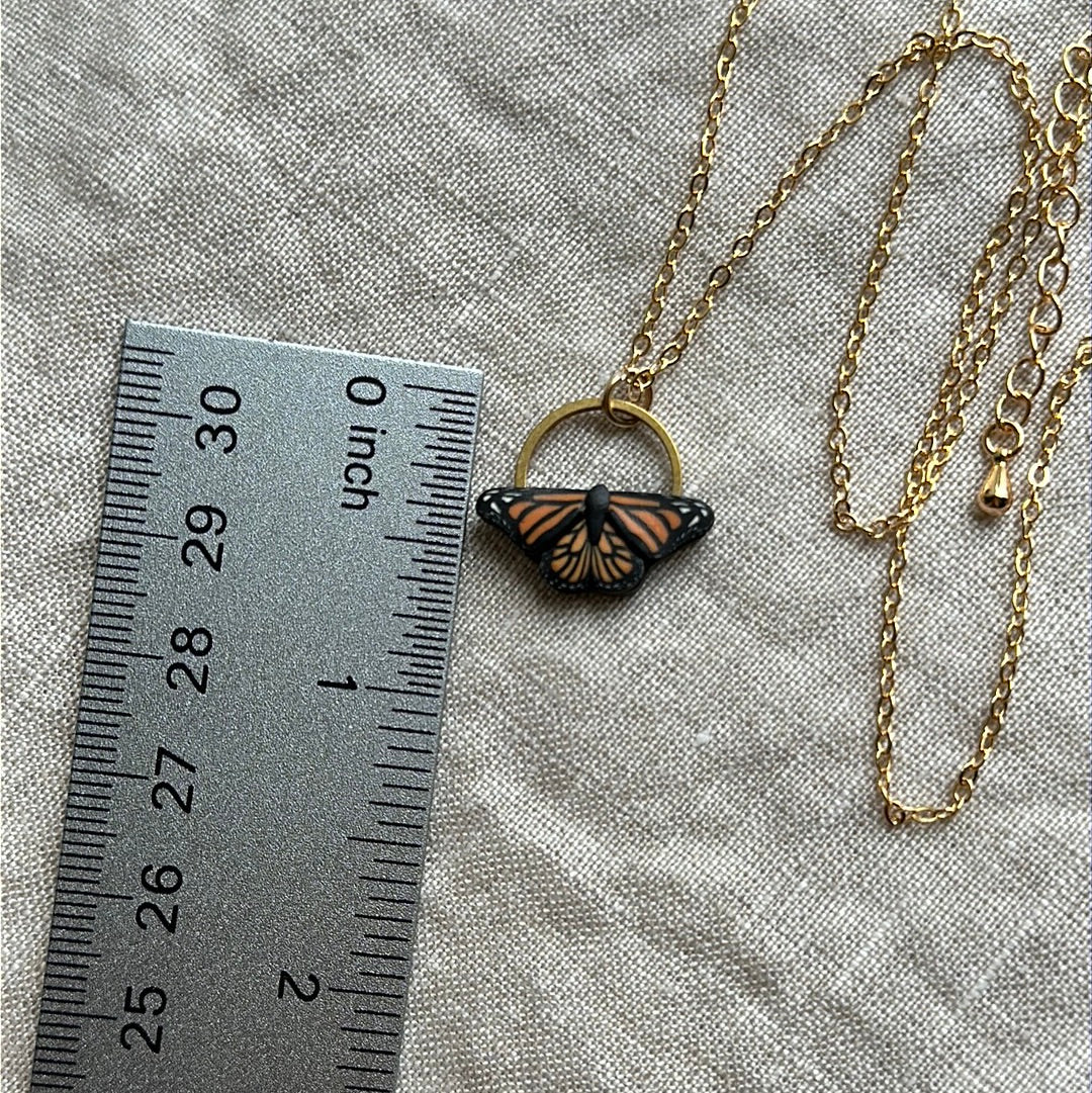 Monarch butterfly necklace